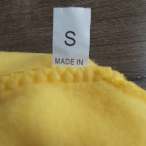 SMALL Yellow "DOGANGEL" Dog Shirt Hoodie With Green Stripes On the Front Legs - Picture 5 of 5